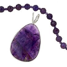 Jay King Sterling Silver Reversible Amethyst Pendant with 36" Necklace