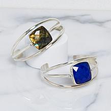 Jay King Sterling Silver Rhodochrosite & Lapis Reversible Flip Cuff