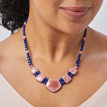 Jay King Sterling Silver Rhodochrosite and Lapis Reversible Necklace