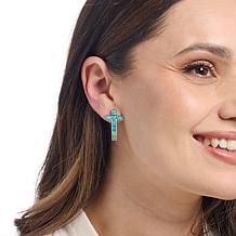 Jay King Sterling Silver Sonoran Blue Turquoise Cross Earrings