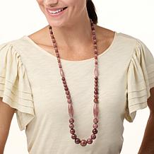 Jay King Sterling Silver Strawberry Quartzite Bead 36" Necklace