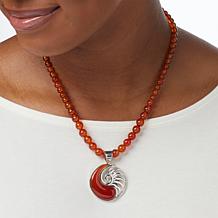 Jay King Sterling Silver Tangerine Chalcedony Pendant with Necklace