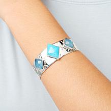 Jay King Sterling Silver Turquoise and Aquamarine Cuff Bracelet