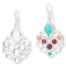 Jay King Sterling Silver Turquoise and Spiny Oyster Shell Earrings