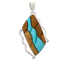 Jay King Sterling Silver Turquoise and Wild Horse Jasper Pendant