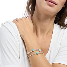 Jay King Sterling Silver Turquoise Stackable 3-Piece Cuff Bracelet Set