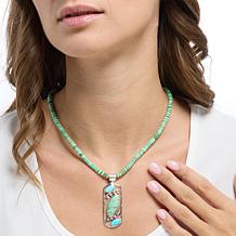 Jay King Sterling Variscite & Royal Blue Turquoise Necklace w/ Pendant