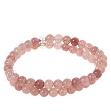 Jay King Strawberry Quartz Bead Two-Strand Stretch Bracelet
