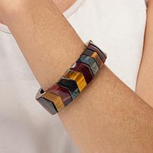 Jay King Tiger and Hawk's Eye Quartz Stretch Bracelet