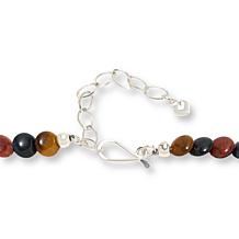 Jay King Tiger's Eye and Blue Hawk's Eye Disc Bead Necklace