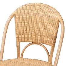 Jaylyn Natural Rattan Dining Chair with Crisscross Base