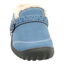 JBU Riley Faux Leather Slip-On Mule with Faux Shearling Collar