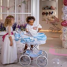 JC Toys Berenguer Boutique Deluxe Royal Baby Doll Pram in Blue
