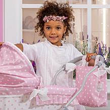 JC Toys Berenguer Boutique Deluxe Royal Baby Doll Pram in Pink
