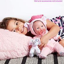 JC Toys Berenguer Boutique Doll Outfit Pink Elephant Themed Onesie