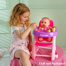 JC Toys For Keeps Playtime! Baby Doll High Chair and Play Accessories