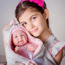 JC Toys La Newborn Nursery 15.5" Soft Baby Doll Bunting Bunny Gift Set