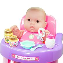 JC Toys Lots to Love Babies 14" Baby Doll and High Chair Gift Set