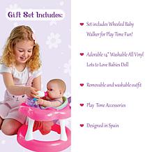 JC Toys Lots to Love Babies 14" Baby Doll and Walker Gift Set