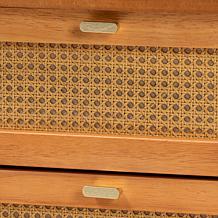 Jenn 2-Drawer Rattan Front Nightstand with Rounded Legs