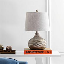 JONATHAN Y Antique Brown Bates 22" Honeycomb LED Table Lamp