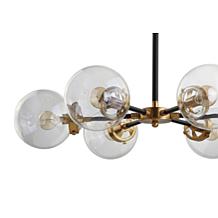 JONATHAN Y Black and Brass Caleb 28" 6-Light Cluster Pendant