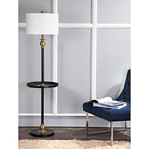 JONATHAN Y Black and Brass Evans 61" Metal LED End Table Floor Lamp
