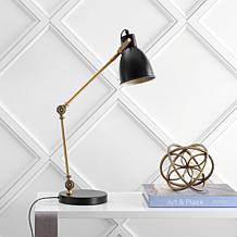 JONATHAN Y Black Brass Gold Barnes 24" LED Metal Task Lamp