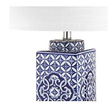 JONATHAN Y Blue and White Choi 23" Chinoiserie LED Table Lamp