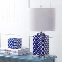 JONATHAN Y Blue and White Clarke 23" Chinoiserie LED Table Lamp