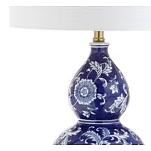 JONATHAN Y Blue and White Lee 27" Ceramic Chinoiserie LED Table Lamp