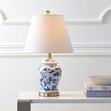 JONATHAN Y Blue and White Penelope 22" Chinoiserie LED Table Lamp