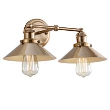 JONATHAN Y Brass Gold August 17.5" 2-light Metal Vanity Light