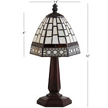 JONATHAN Y Bronze Carter Tiffany-Style 12" LED Table Lamp