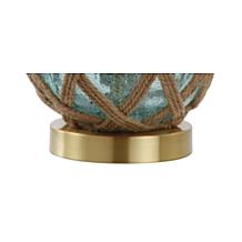 JONATHAN Y Brown Aqua Andrews 21.5" Glass Rope Table Lamp