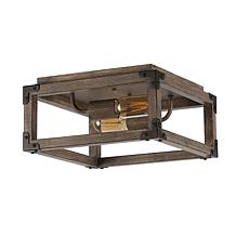Jonathan Y Brown Darlene 13" 2-Light Iron Rustic LED Flush Mount