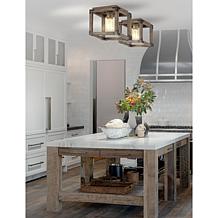 Jonathan Y Brown Magnolia 8" Iron Rustic Farmhouse LED Flush Mount