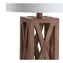 Jonathan Y Brown Stewart 21.5" Wood LED Table Lamp