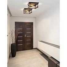 Jonathan Y Brown/Black Cheshire 13" 2Light Iron Rustic LED Flush Mount