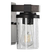 Jonathan Y Bungalow 4.5" Iron/Seeded Glass Rustic LED Vanity Light