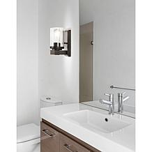Jonathan Y Bungalow 4.5" Iron/Seeded Glass Rustic LED Vanity Light