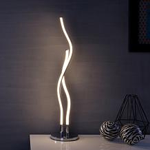 JONATHAN Y Chrome Cairo 26.25" LED Integrated Table Lamp
