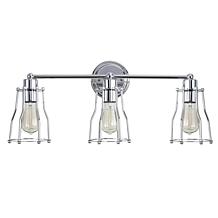 JONATHAN Y Chrome Evelyn 24" 3-light Metal Vanity Light