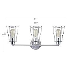 JONATHAN Y Chrome Evelyn 24" 3-light Metal Vanity Light