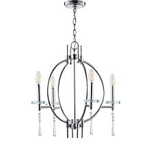 JONATHAN Y Chrome Laura 23" Crystal Metal LED Pendant
