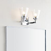 JONATHAN Y Chrome Marion 12.75" 2-light Hurricane Vanity Light