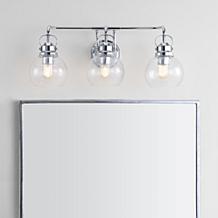 JONATHAN Y Chrome Shirley 24" 3-light Metal Bubbled Glass Vanity Light