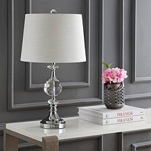JONATHAN Y Clear & Chrome Channing 25.5" Crystal & Metal Table Lamp