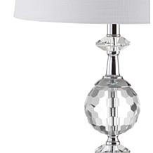 JONATHAN Y Clear & Chrome Channing 25.5" Crystal & Metal Table Lamp