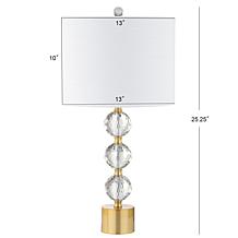 JONATHAN Y Clear Brass Ashley 25.25" Crystal LED Table Lamp
